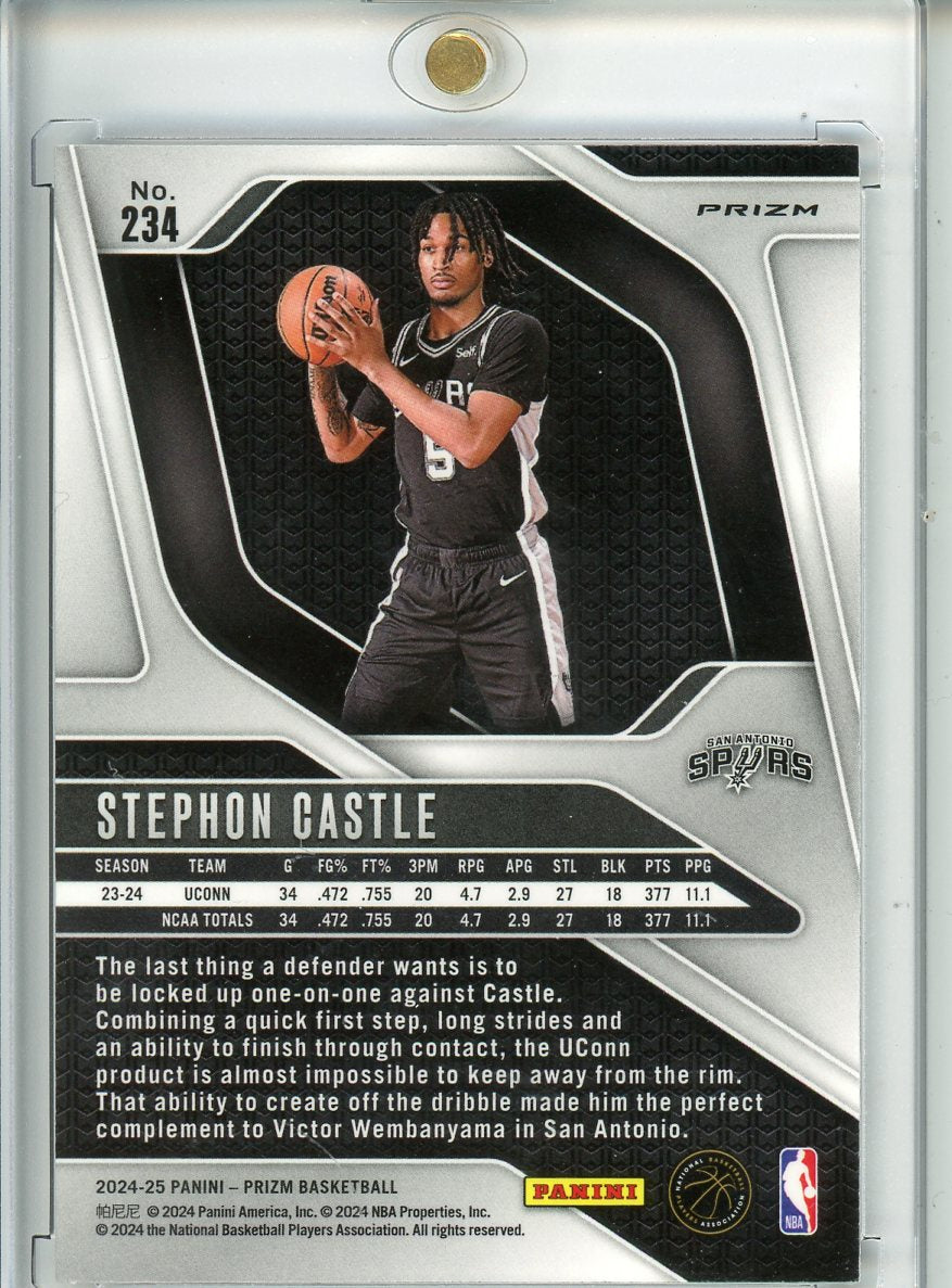 2024-25 Stephon Castle Panini Prizm Silver Prizm RC (Card 1)