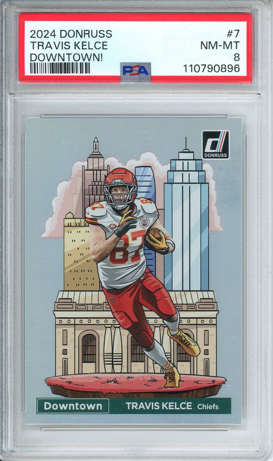 2024 Donruss Football Travis Kelce Downtown #7 PSA 8
