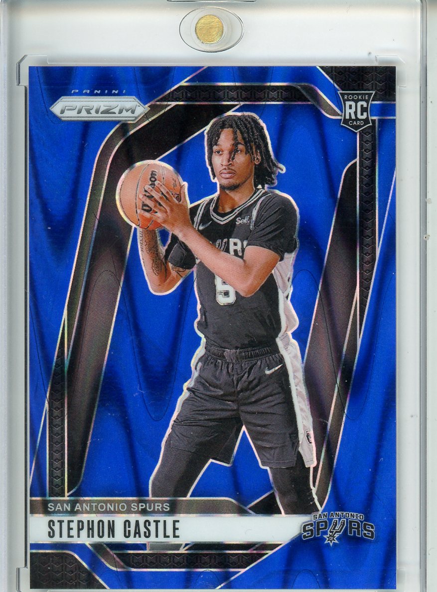 2024-25 Stephon Castle Panini Prizm Blue Wave #72/99 RC