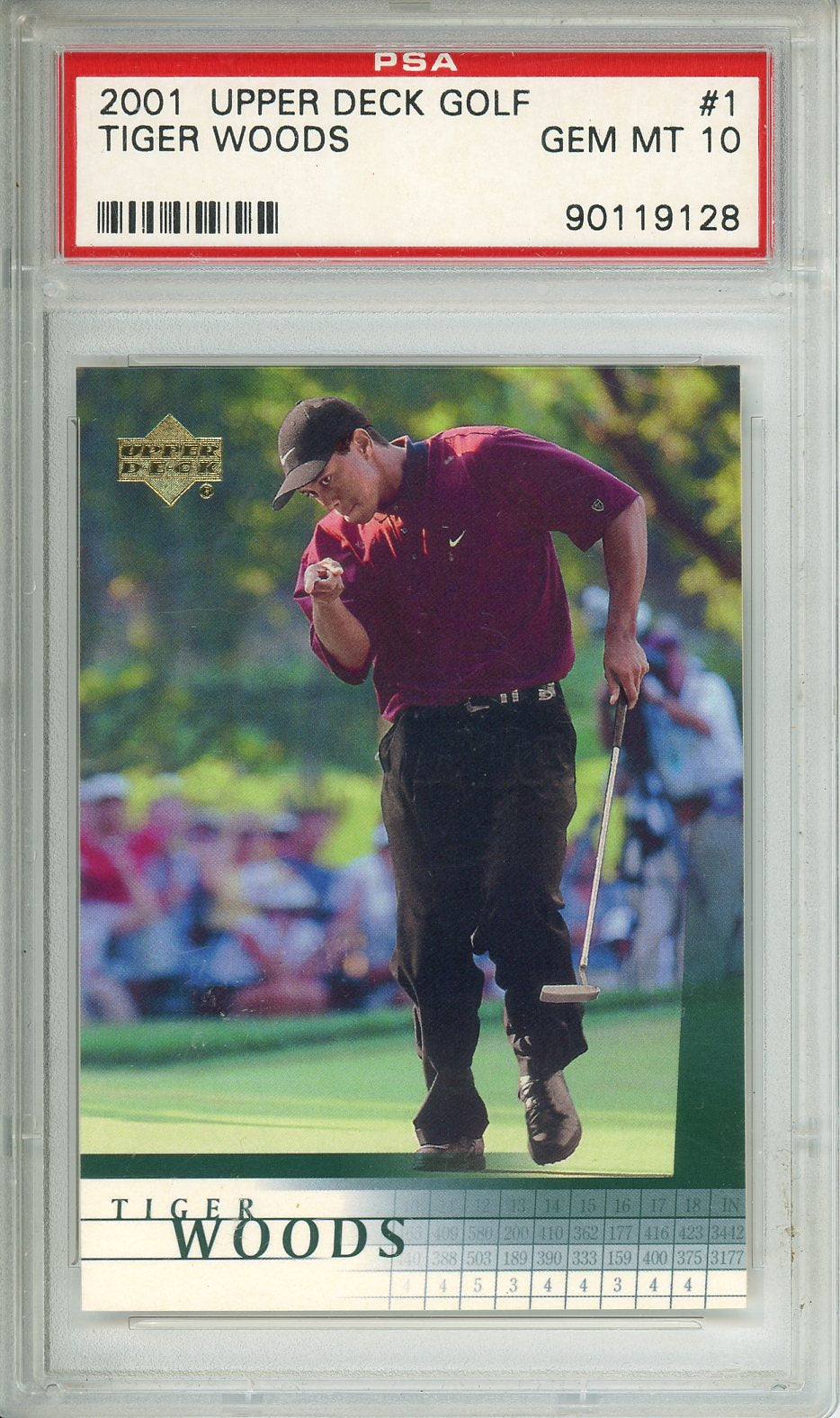 2001 Upper Deck Golf Tiger Woods #1 PSA 10