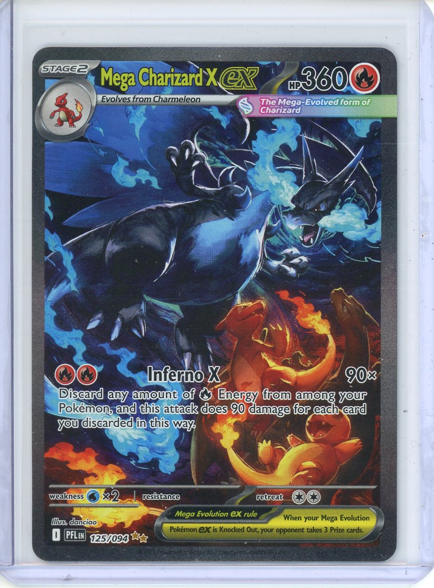 Mega Charizard X ex Pokemon Card (Phantasmal Flames 125/094) SIR