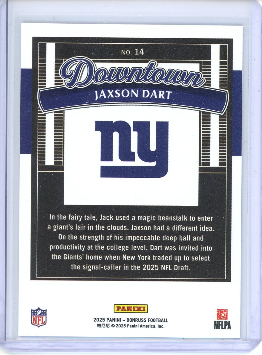 2025 Panini Donruss Jaxson Dart Downtown Rookie No. 14