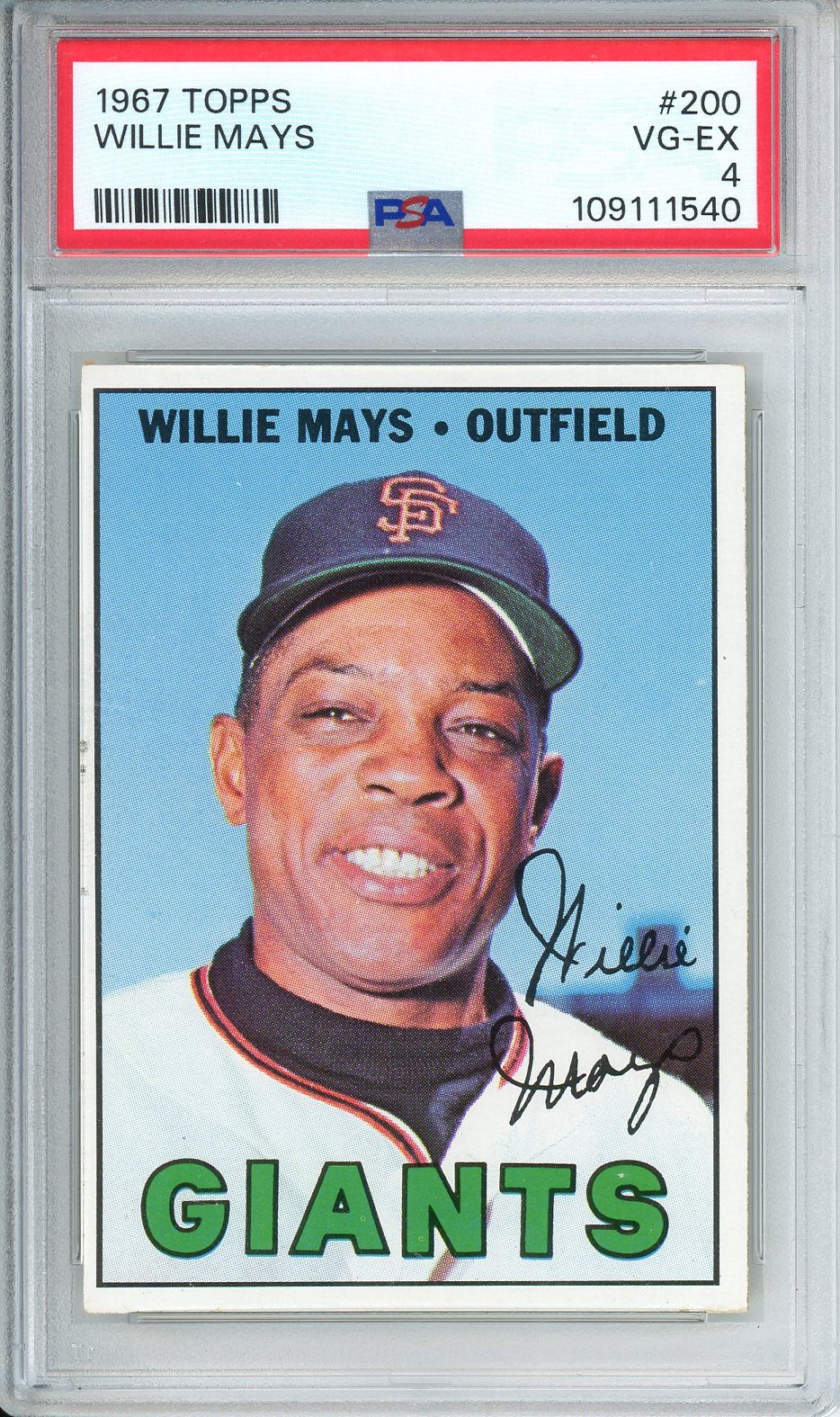 1967 Topps Willie Mays #200 PSA 4