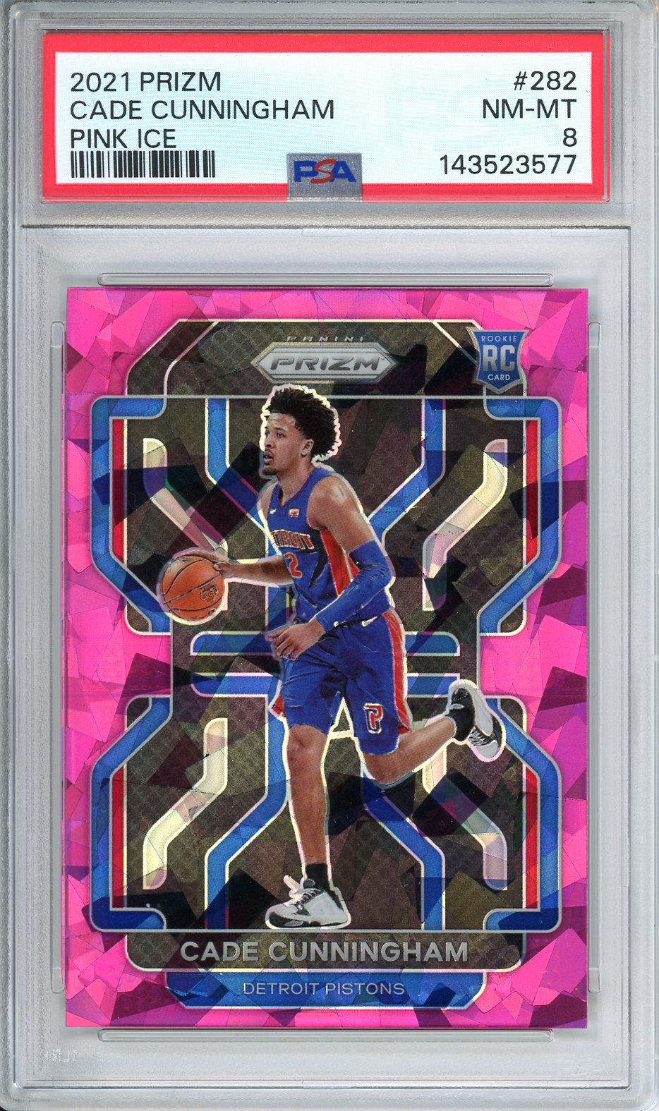 2021 Panini Prizm Cade Cunningham RC Pink Ice PSA 8