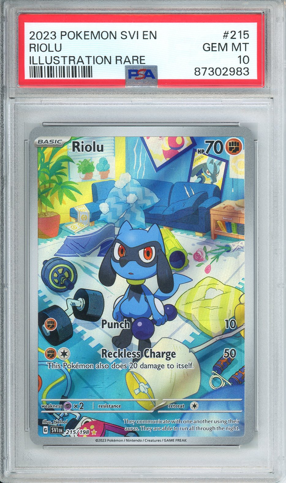 2023 Pokemon SVI EN Riolu Illustration Rare #215 PSA 10