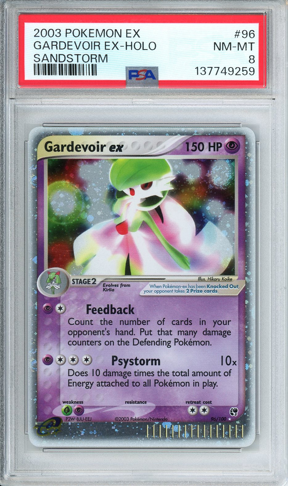 2003 Pokemon EX Gardevoir EX - Holo Sandstorm #96 PSA 8