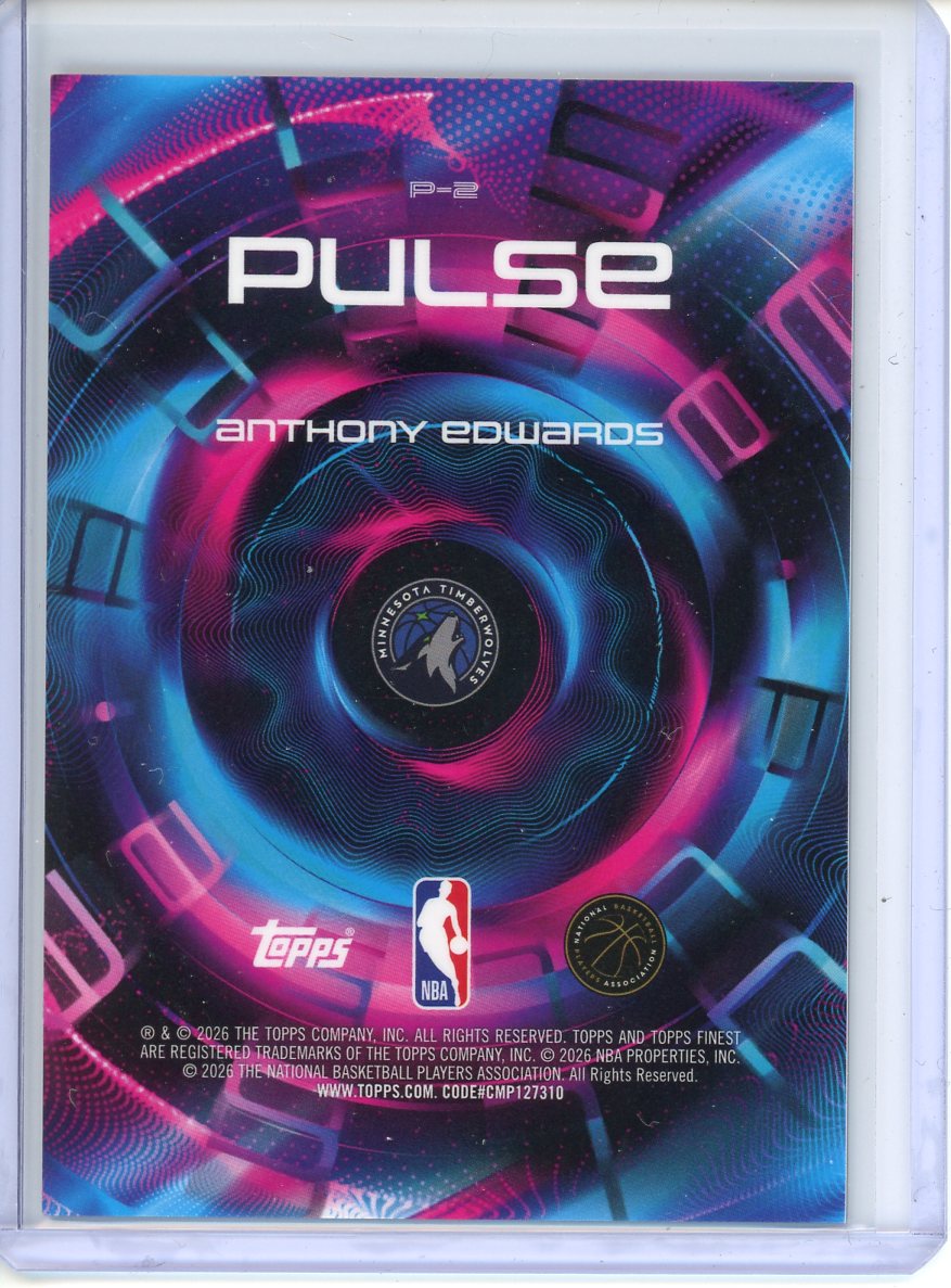 2025-26 Topps Finest Pulse #P-2 Anthony Edwards Timberwolves