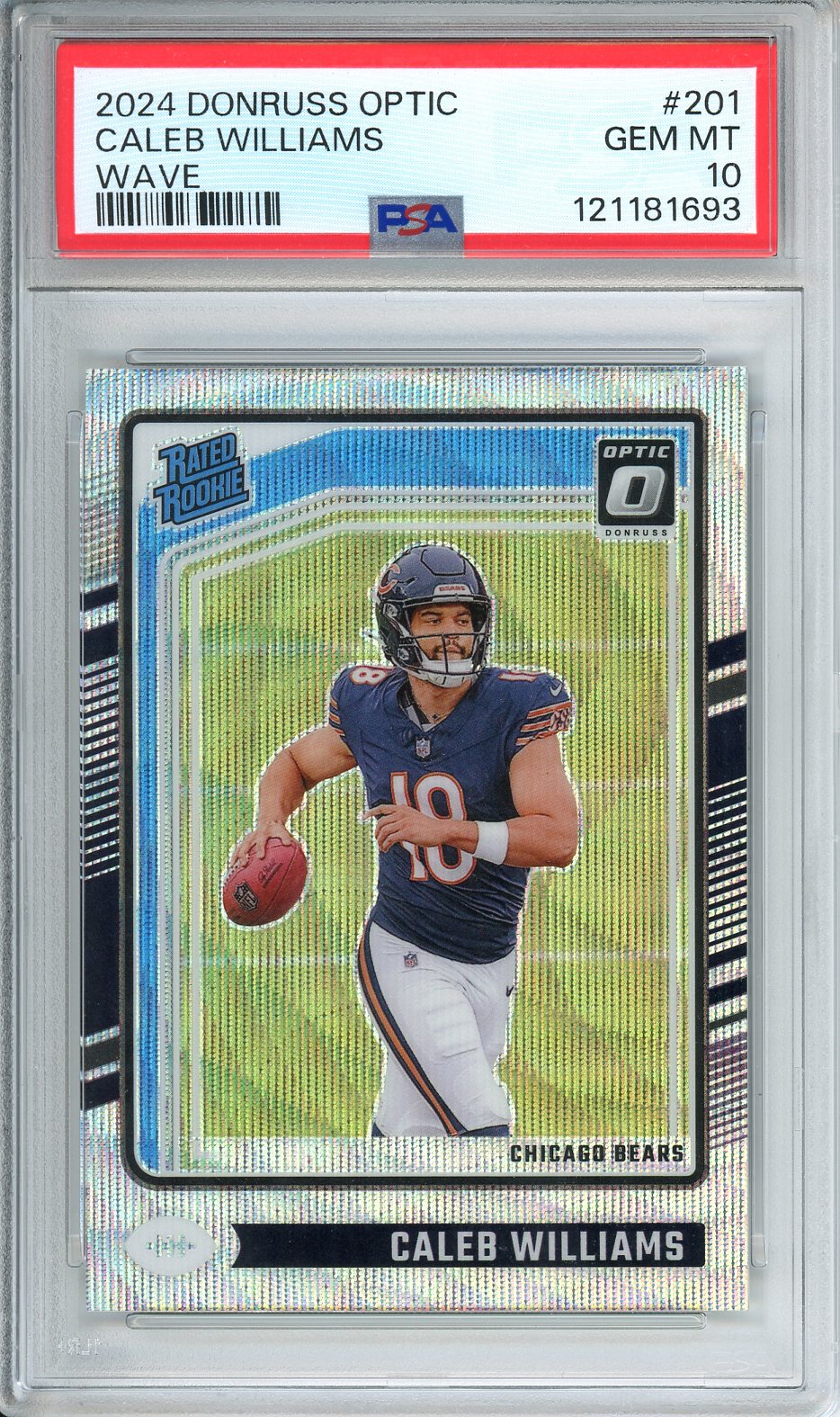 2024 Donruss Optic Caleb Williams Wave #201 PSA 10
