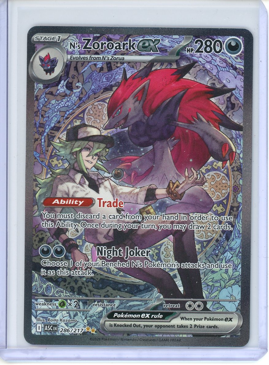Pokémon N's Zoroark EX 286/217 Ascended Heroes Special Illustration Rare