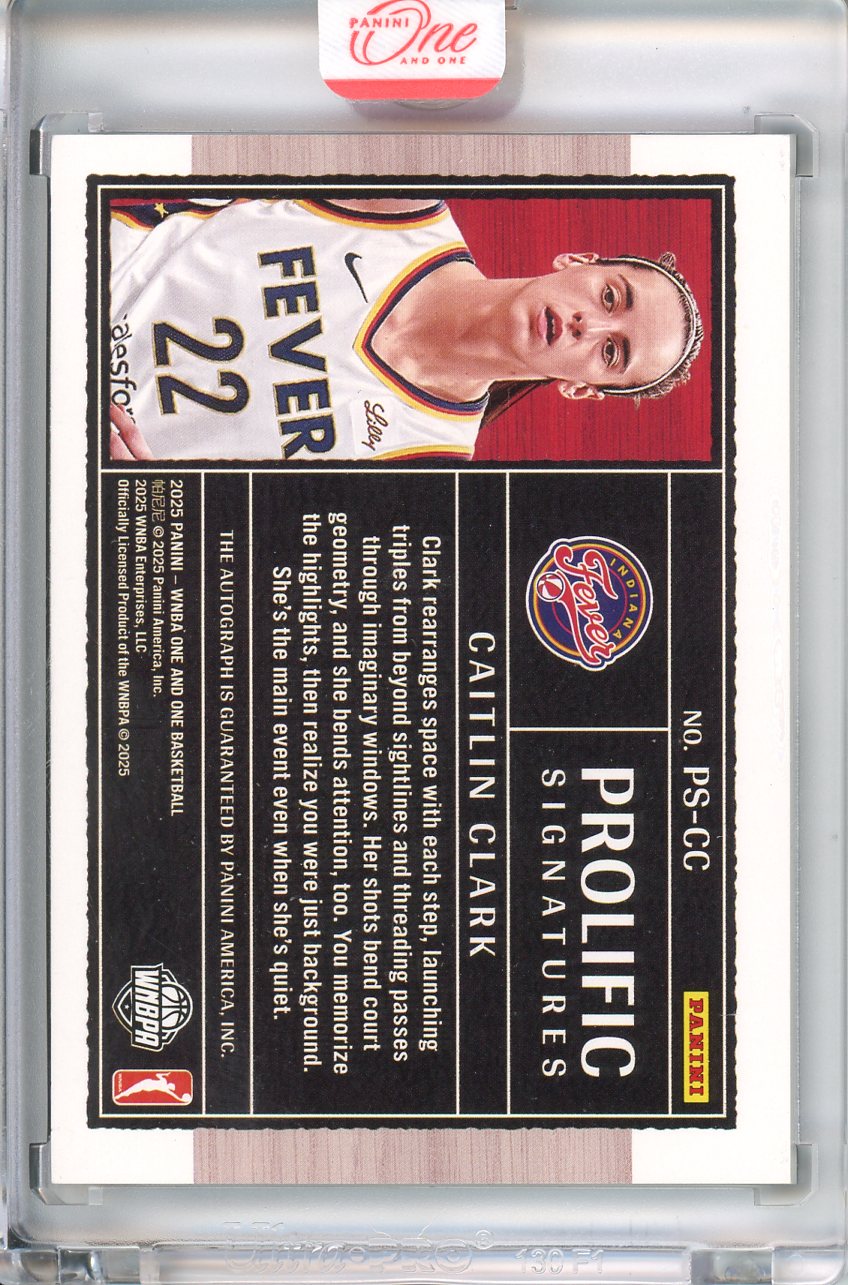 2025 Panini WNBA One and One Basketball Caitlin Clark Prolific Signatures /99