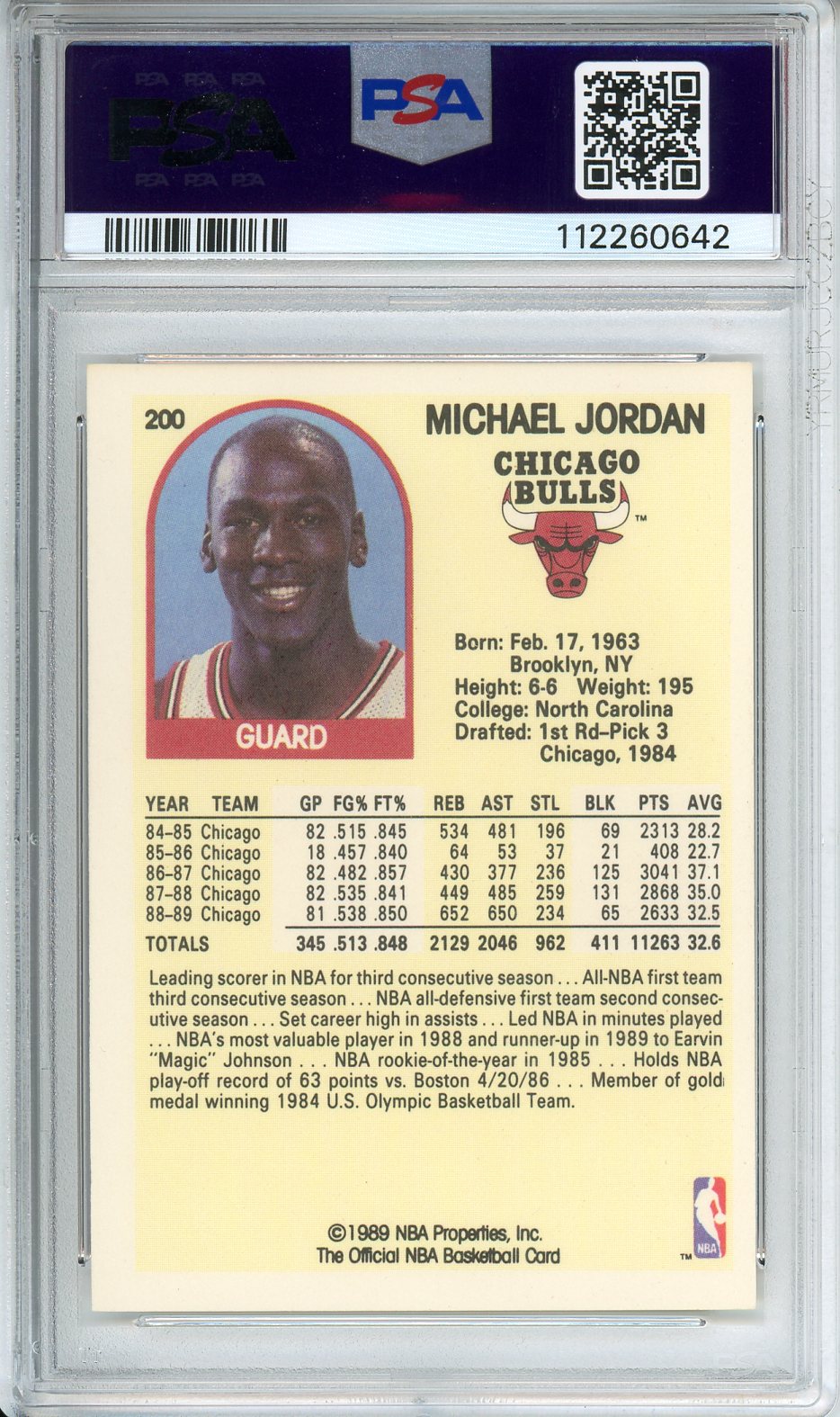 1989 Hoops Michael Jordan #200 PSA 8