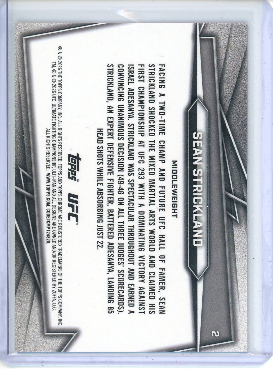 2026 Topps Chrome UFC Sean Strickland Gold /50 No. 2