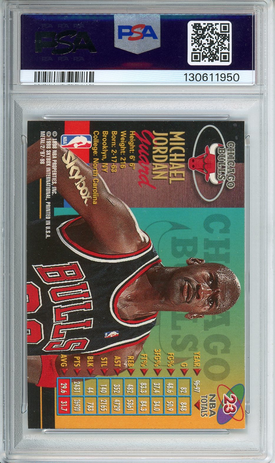 1997 Metal Universe Michael Jordan Championship #23 PSA 6