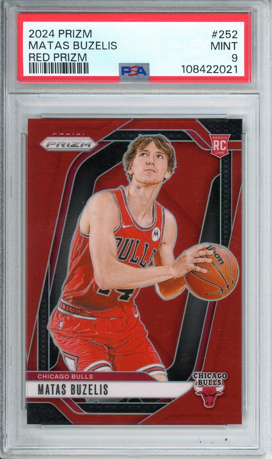 2024 Prizm Matas Buzelis Red Prizm #252 PSA 9