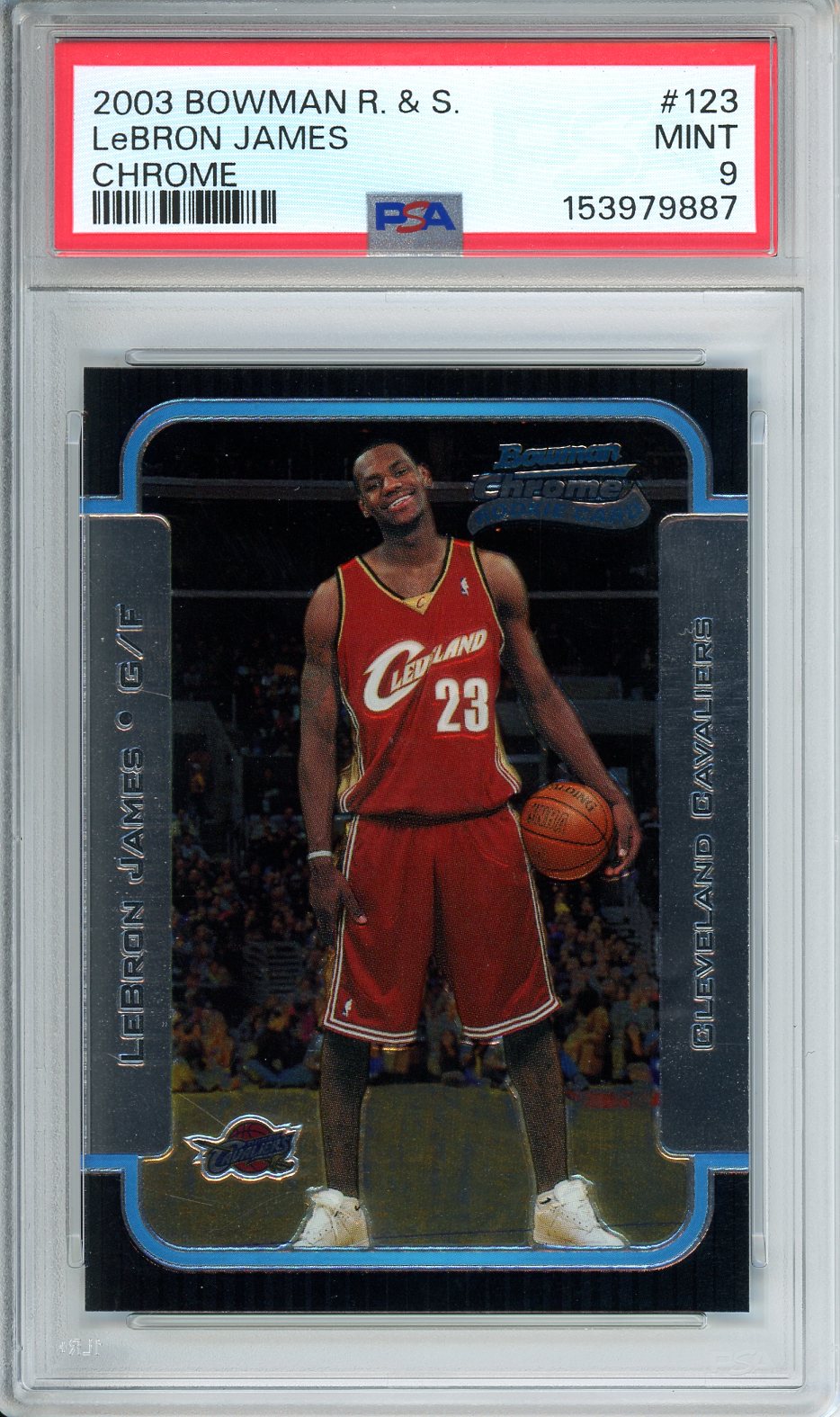2003 Bowman R. & S. LeBron James Chrome #123 PSA 9