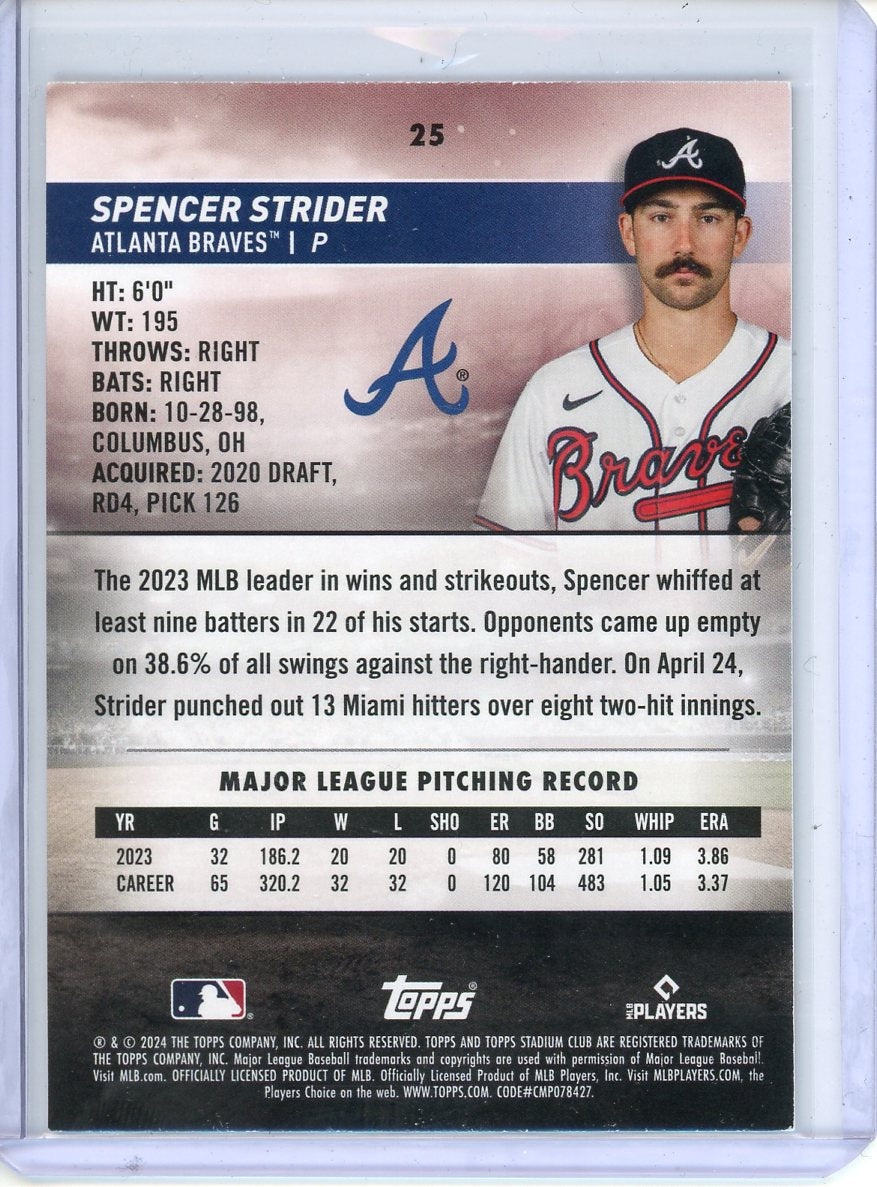 2024 Topps Stadium Club Spencer Strider Members Only No. 25