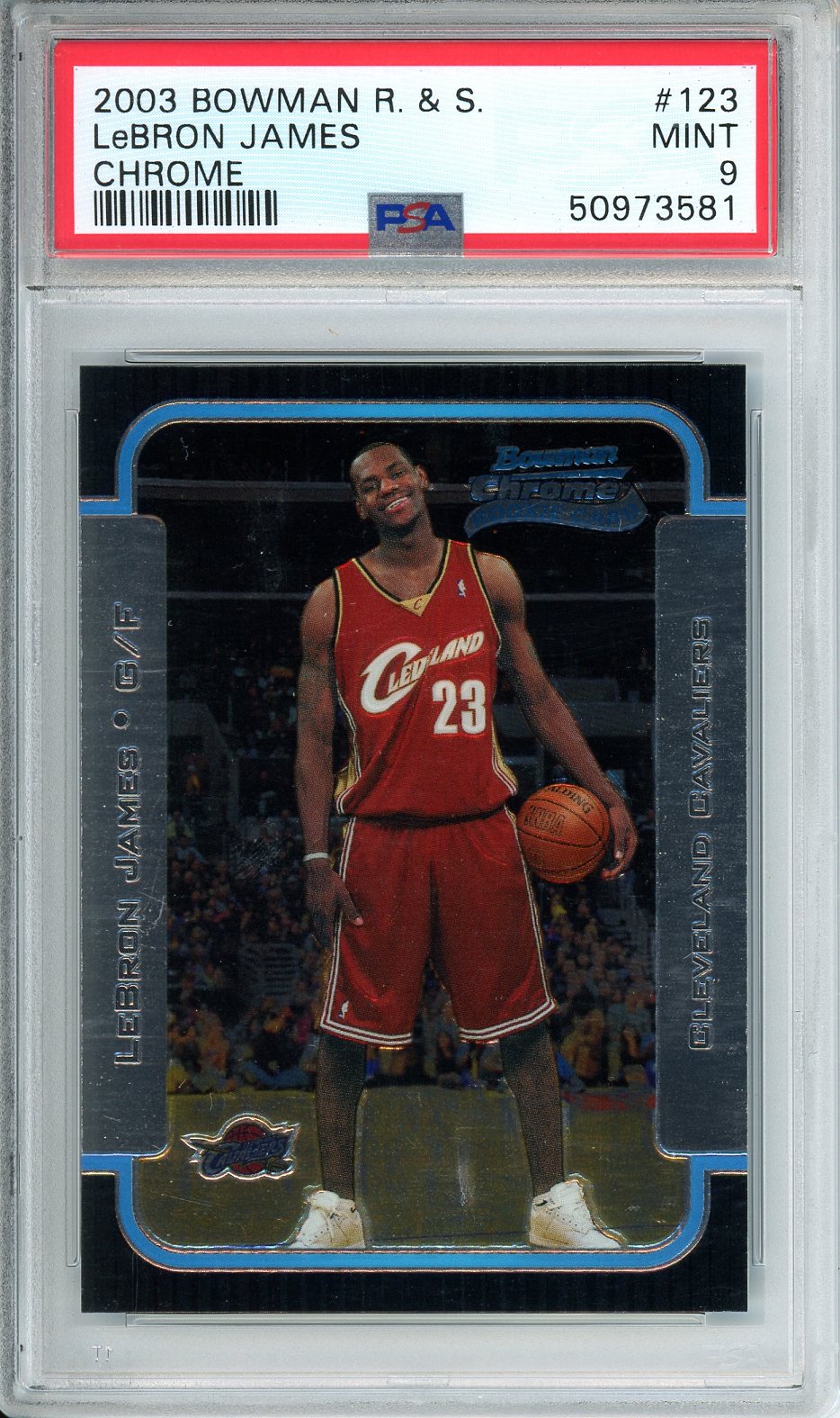 2003 Bowman R. & S. LeBron James Chrome #123 PSA 9