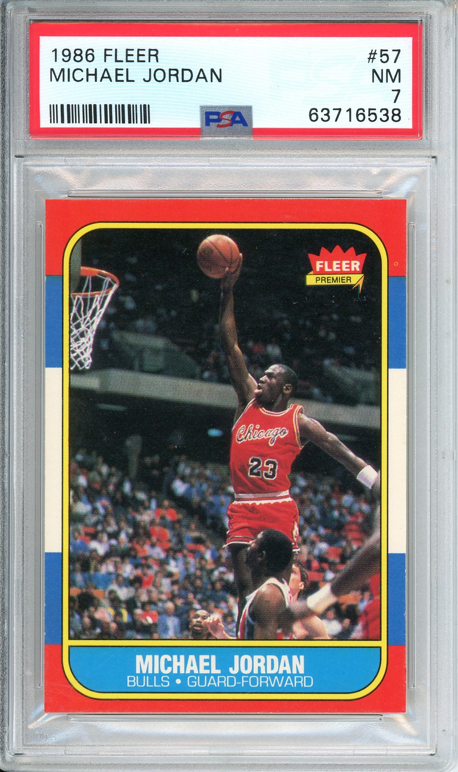 1986 Fleer Michael Jordan #57 PSA 7