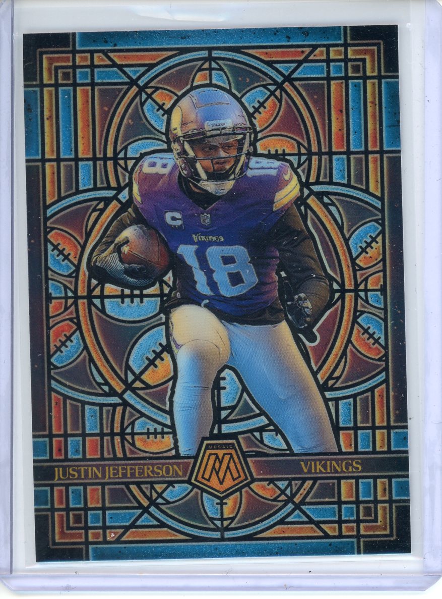 2025 Panini Mosaic Football Justin Jefferson Staind Glass Prizm No. 16