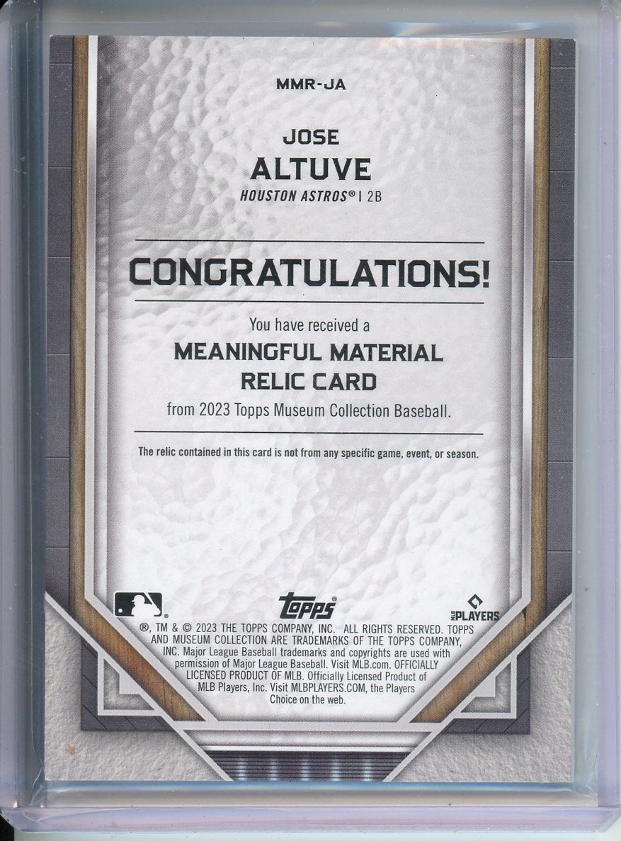 2023 Topps Museum Collection Jose Altuve Meaningful Materials /25 MMR-JA