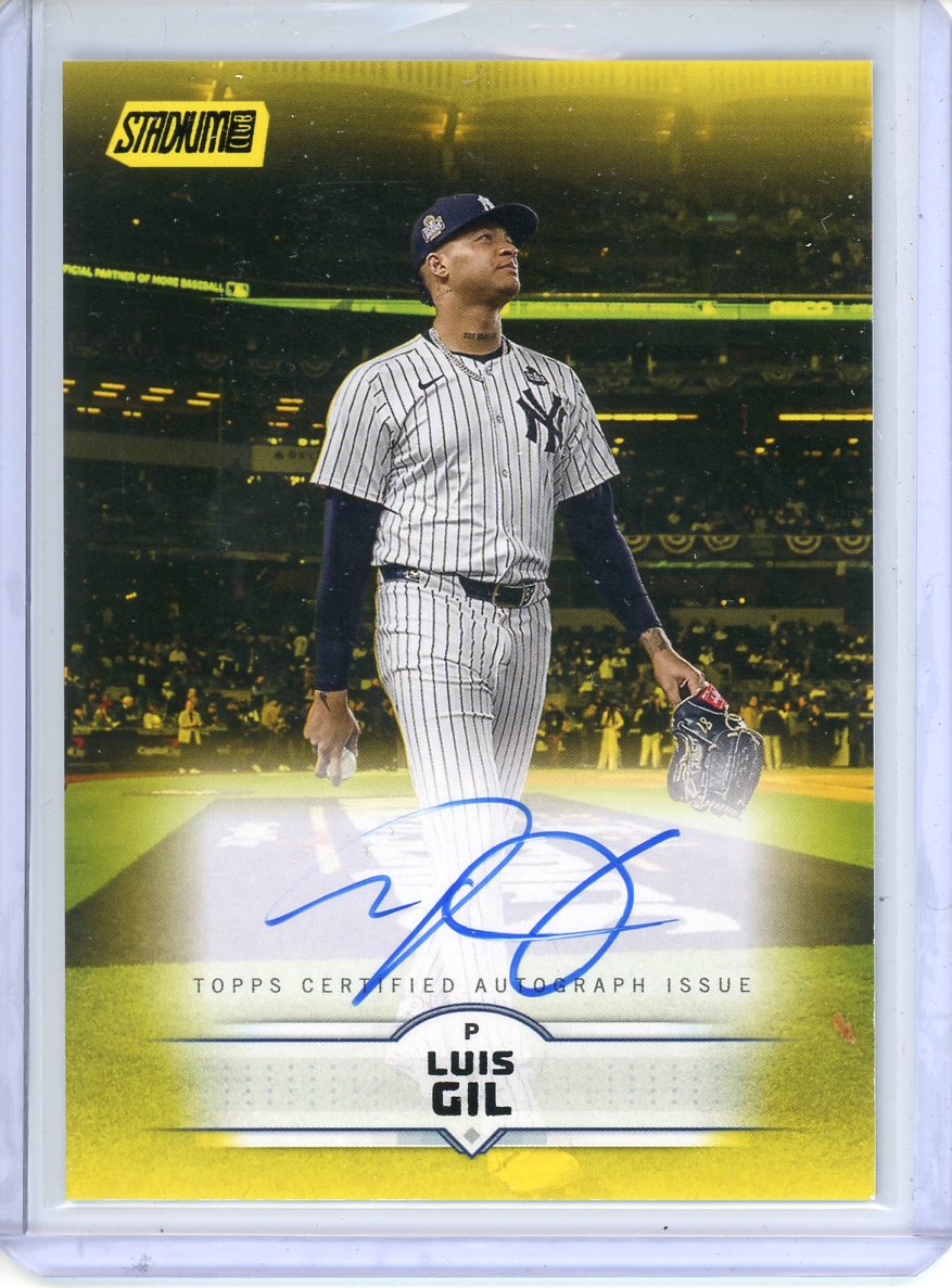2025 Topps Stadium Club Luis Gil Yellow Auto On Card SCBA-LG