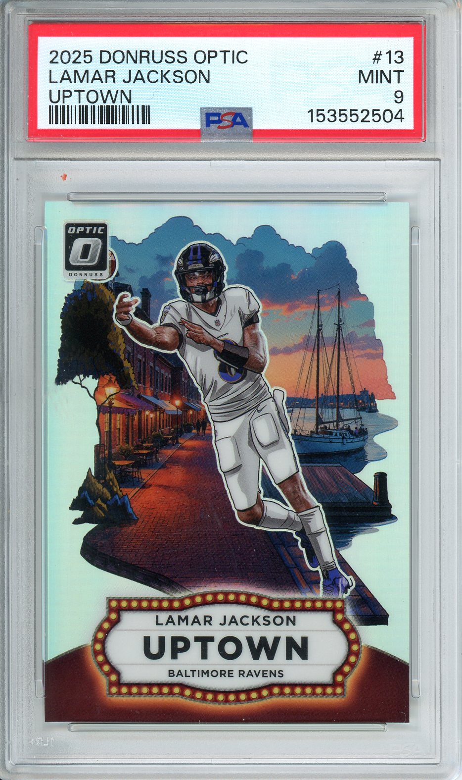 2025 Donruss Optic Lamar Jackson Uptown #13 PSA 9 MINT