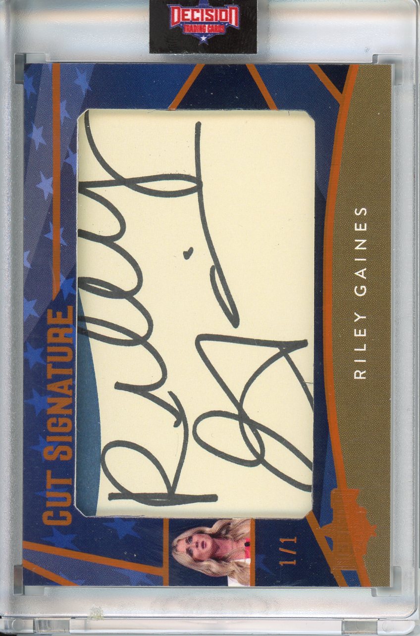2024 Decision Riley Gaines  Authentic Cut Signature 1/1