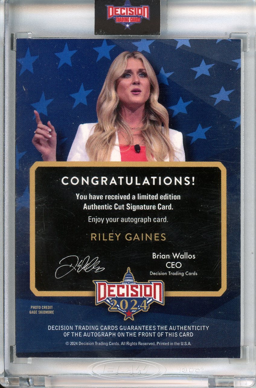 2024 Decision Riley Gaines  Authentic Cut Signature 1/1