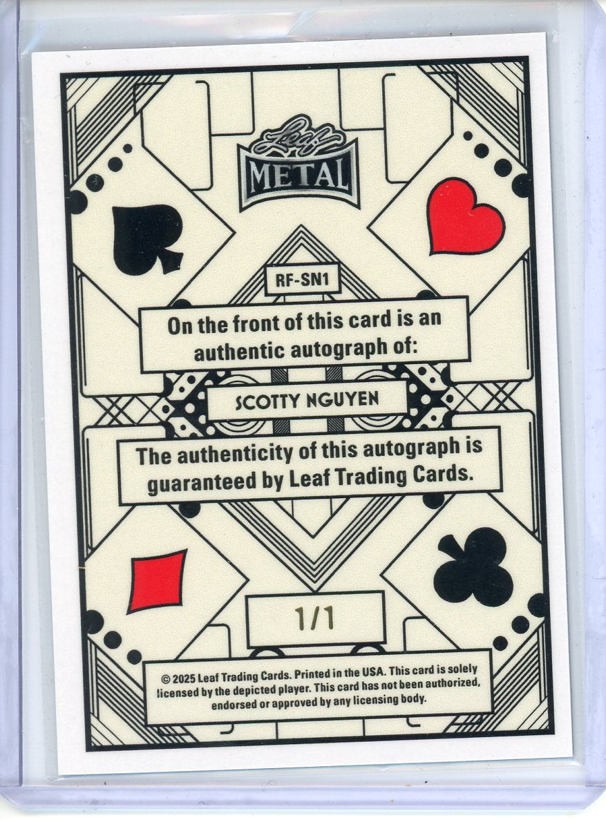 2025 Leaf Metal Poker Scotty Nguyen Refractor Auto 1/1 Ace of Clubs RF-SN1
