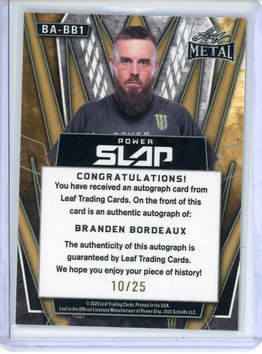 2025 Leaf Metal Power Slab Branden Bordeaux Purple Refractor Auto /25