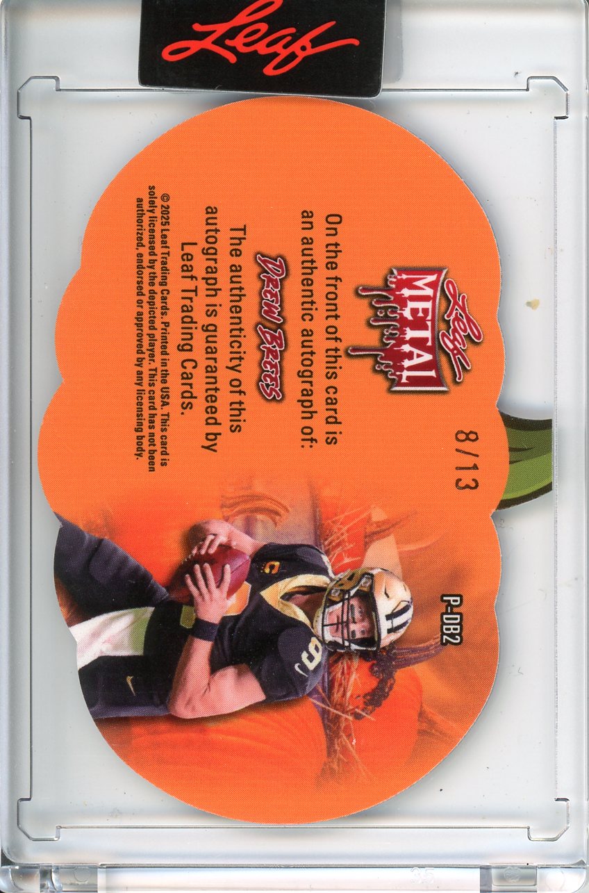 2025 Wild Card Metal Halloween Drew Brees Autograph 8/13 Pumpkin