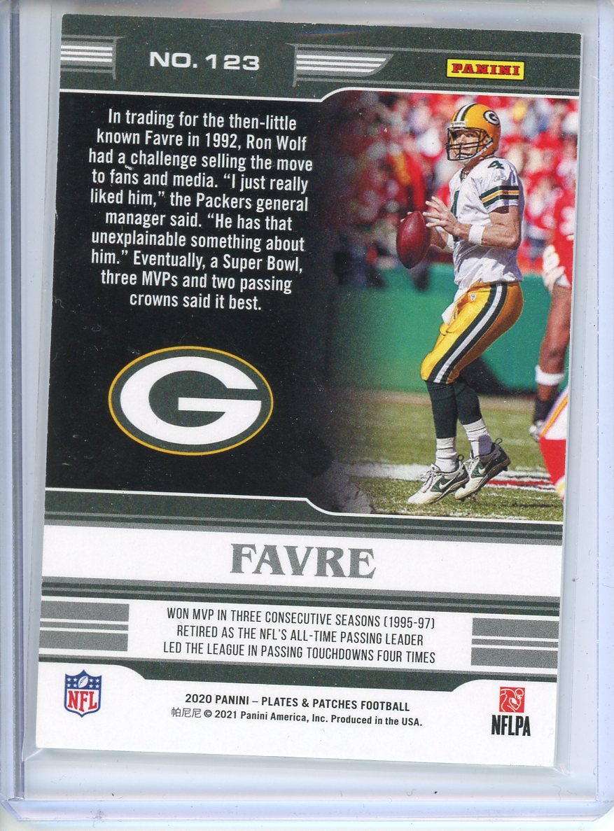 2020 Panini Plates & Patches Brett Favre Legends /35 No. 123