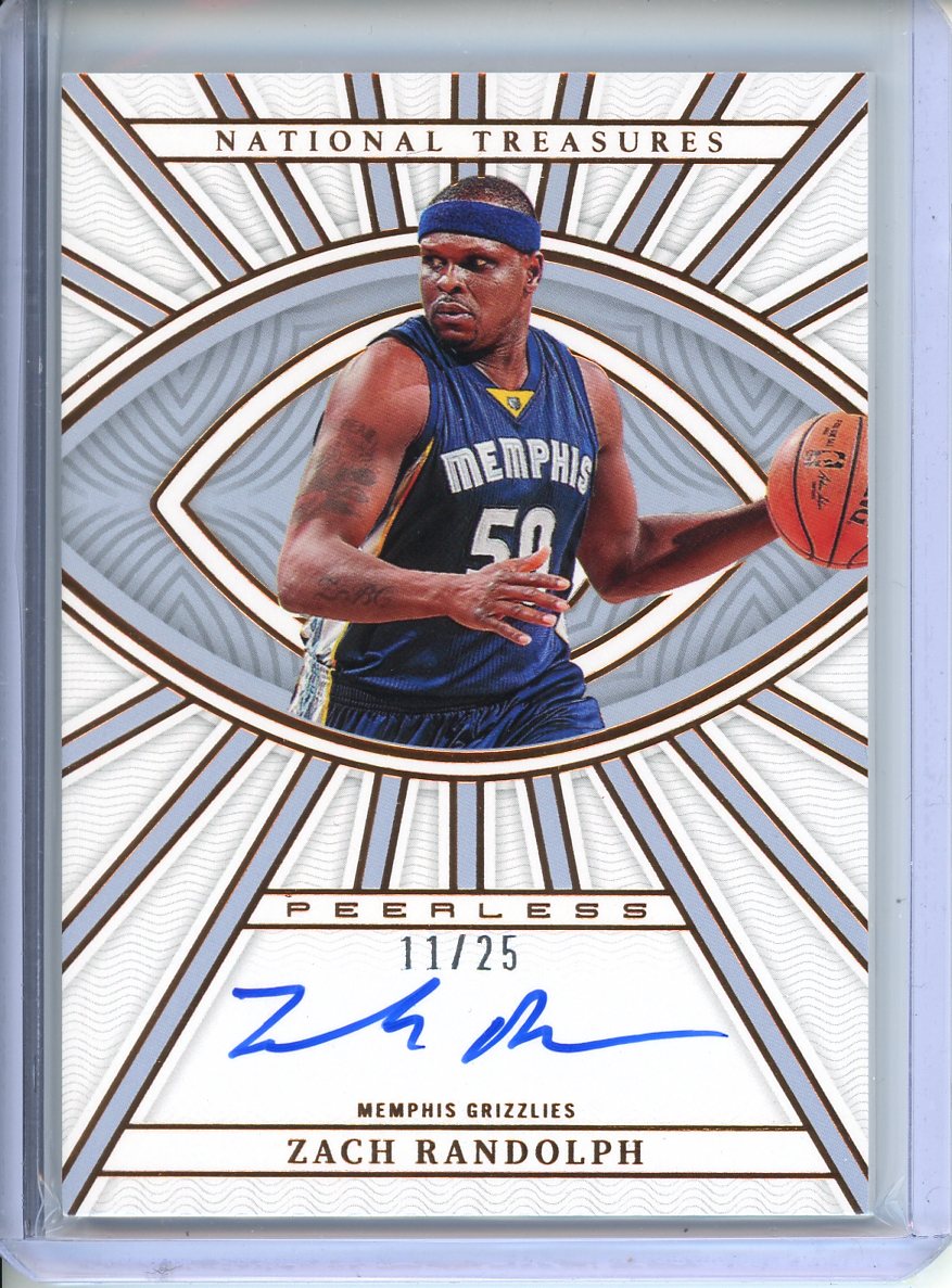 2022-23 Panini National Treasures Zach Randolph #PLS-ZRD Peerless Auto /25
