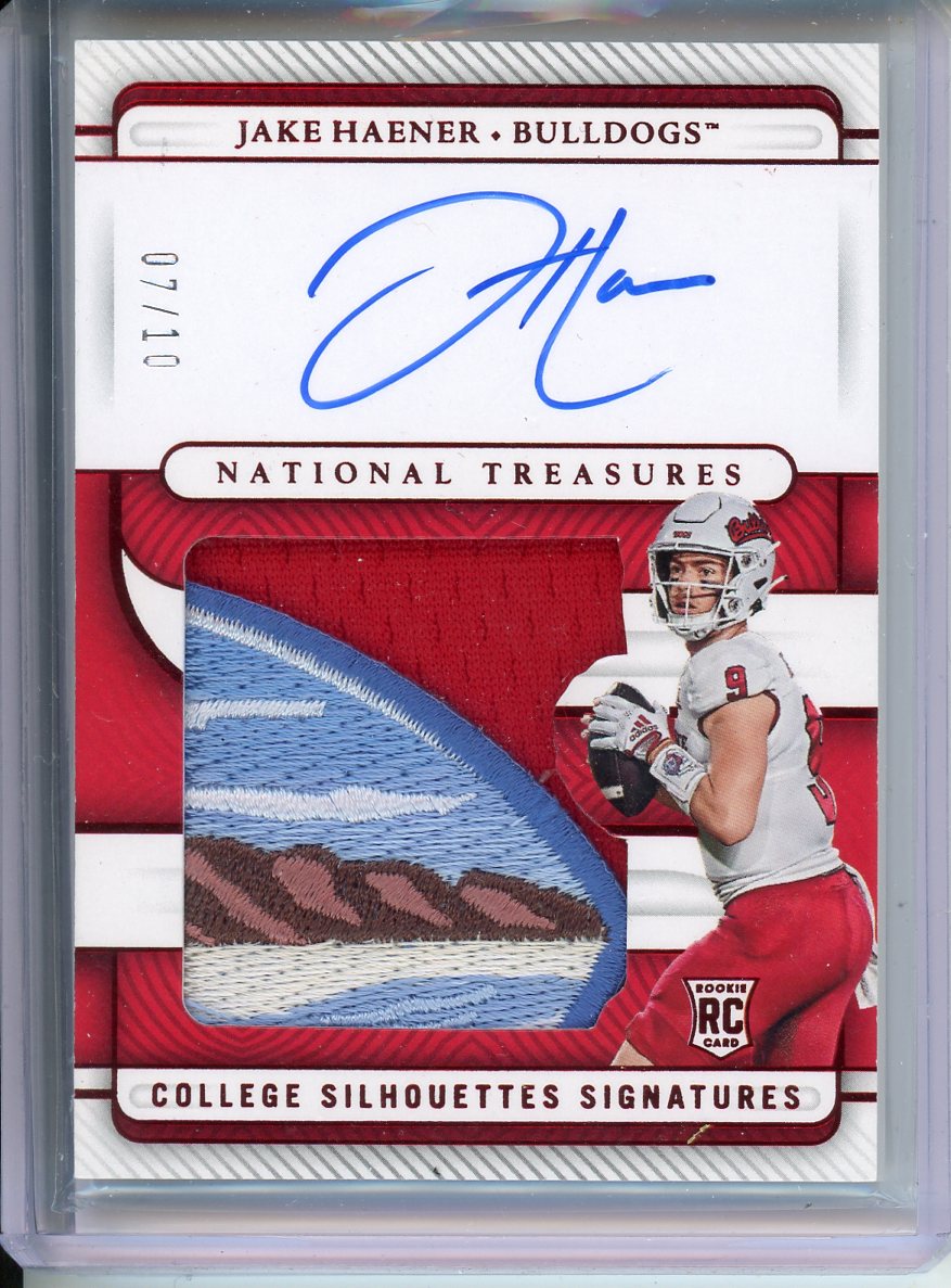 2023 Panini National Treasures Collegiate Jake Haener College Silhouettes Signature /10