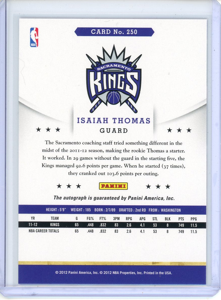2012-13 Panini NBA Hoops Isaiah Thomas RC #250 Auto