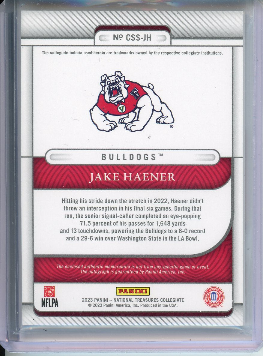 2023 Panini National Treasures Collegiate Jake Haener College Silhouettes Signature /10