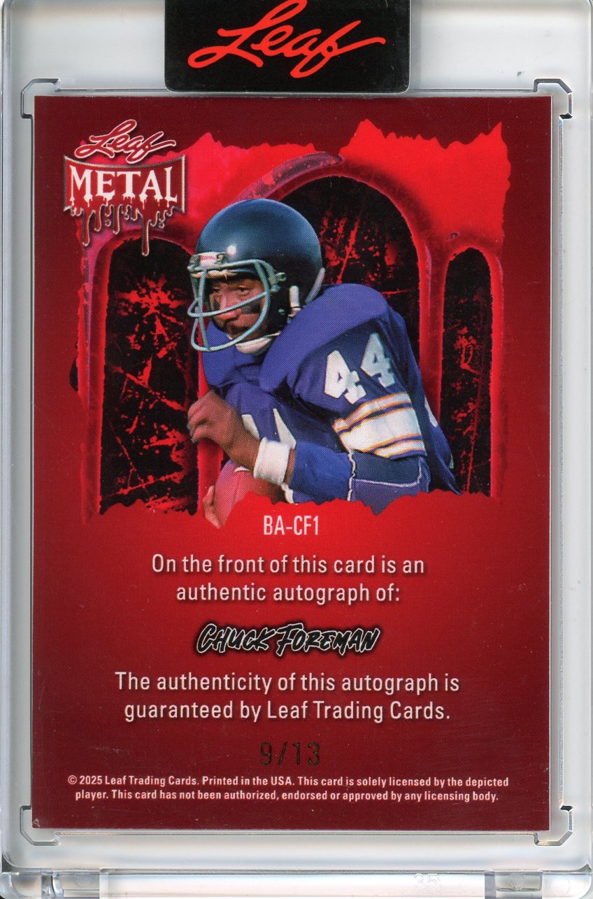 2025 Wild Card Metal Halloween Chuck Foreman Autograph 9/13
