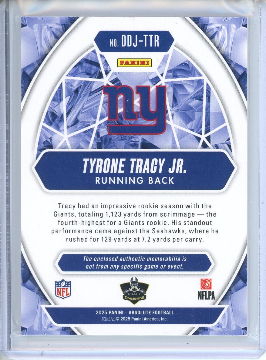 2025 Panini Absolute Tyrone Tracy Jr. Draft Diamonds Patch /49 DDJ-TTR