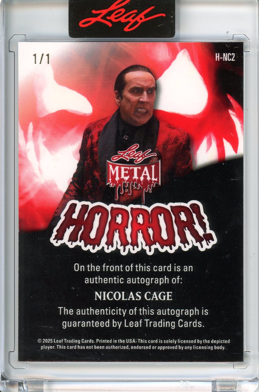 2025 Wild Card Metal Halloween Nicolas Cage Autograph 1/1