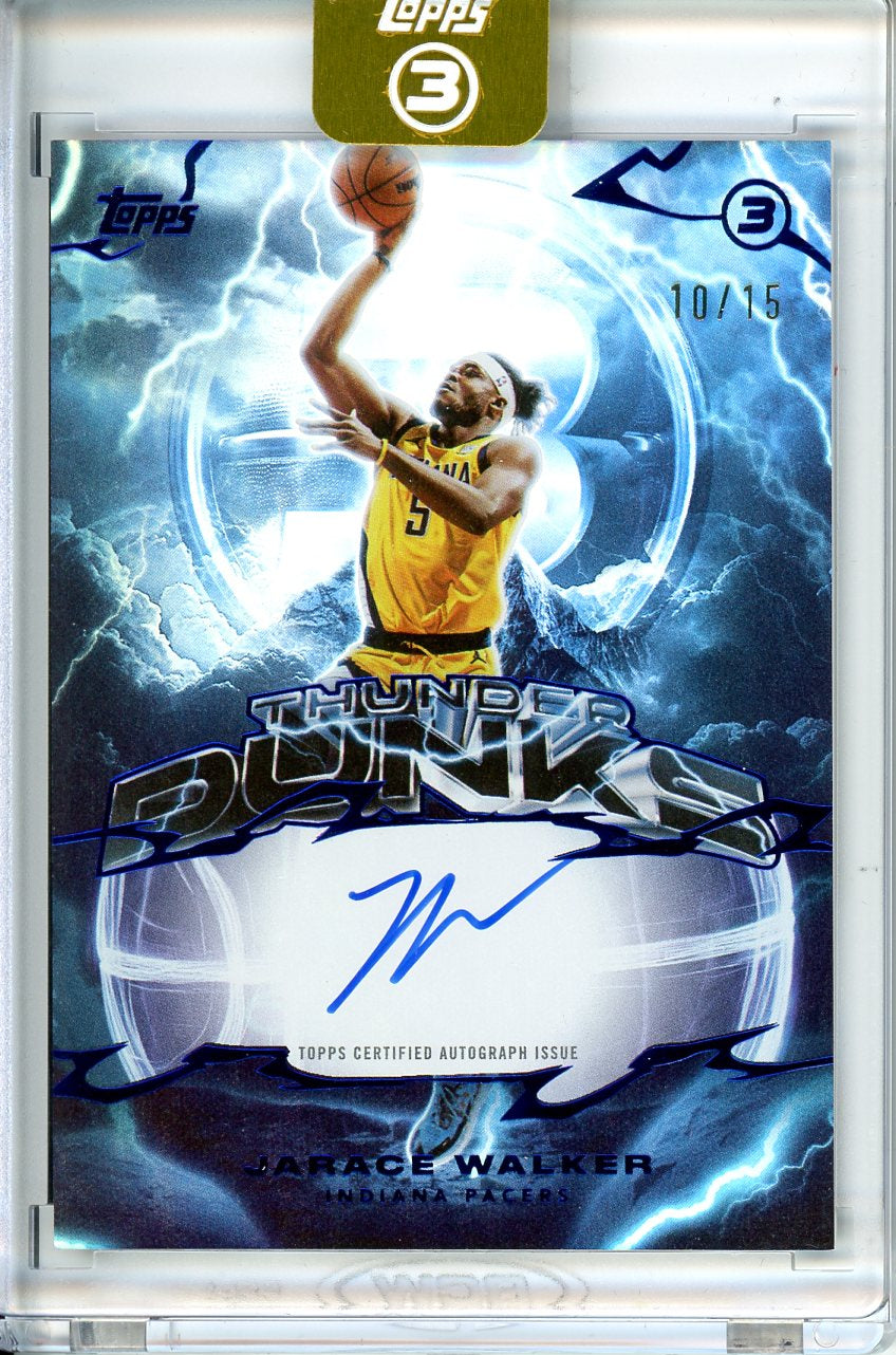 2025-26 Topps 3 Jarace Walker #TD-JW Thunder Dunks Auto /15
