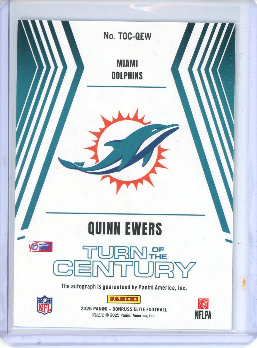 2025 Donruss Elite Quinn Ewers Turn of the Century Auto /199 TOC-QEW