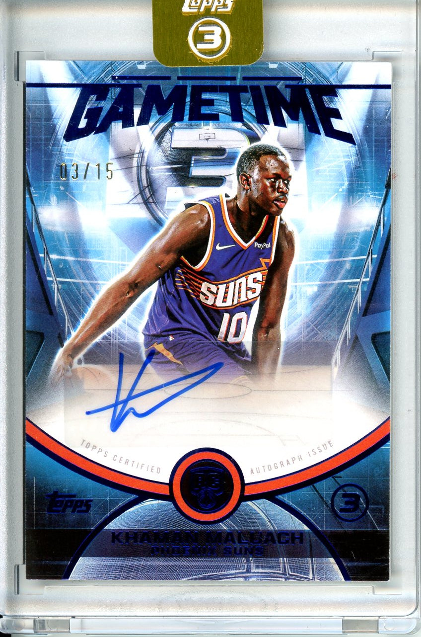 2025-26 Topps 3 Khaman Maluach #GT-KM Gametime Auto /15