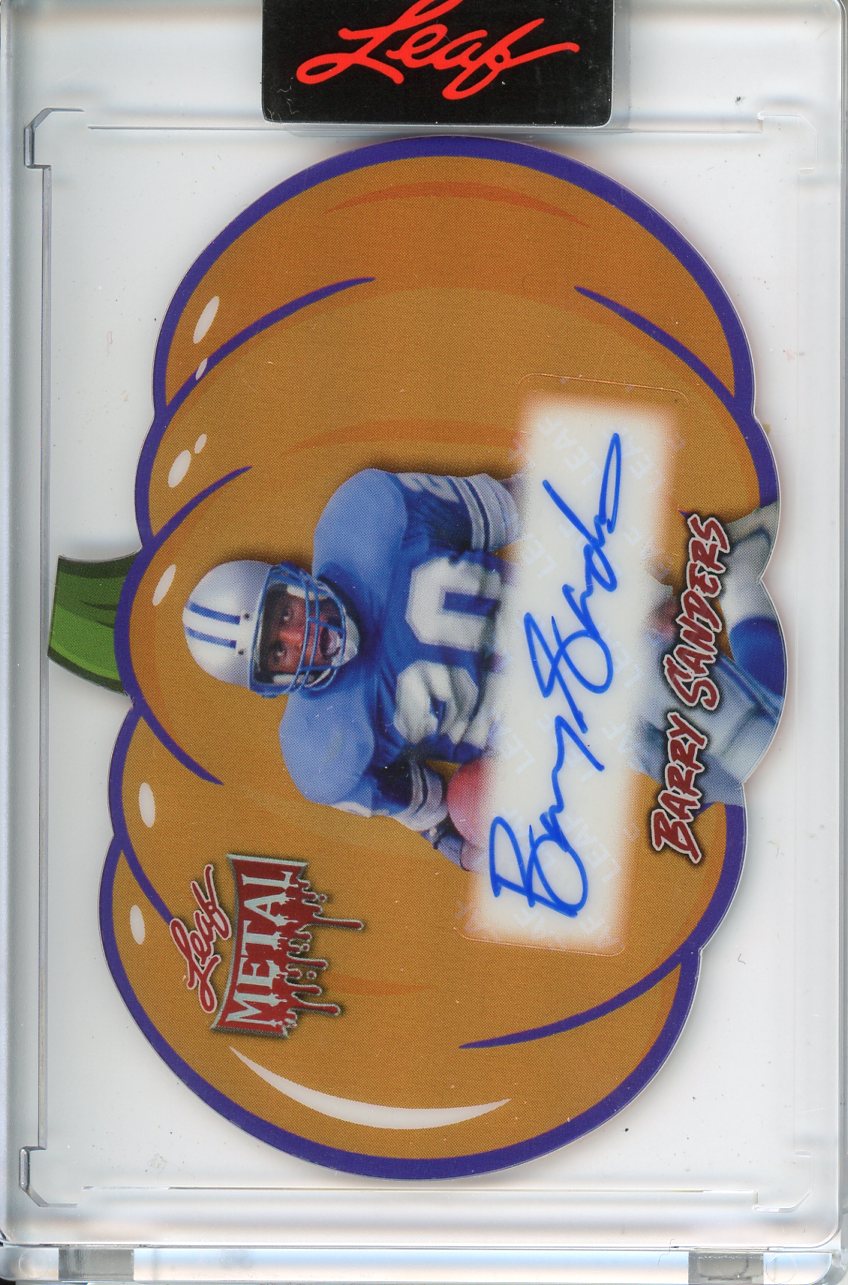 2025 Wild Card Metal Halloween Barry Sanders Autograph 7/13 Pumpkin