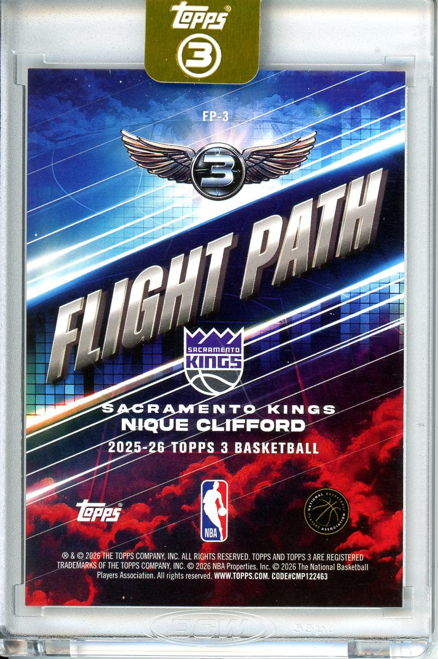 2025-26 Topps 3 Nique Clifford RC #FP-3 Flight Path /15