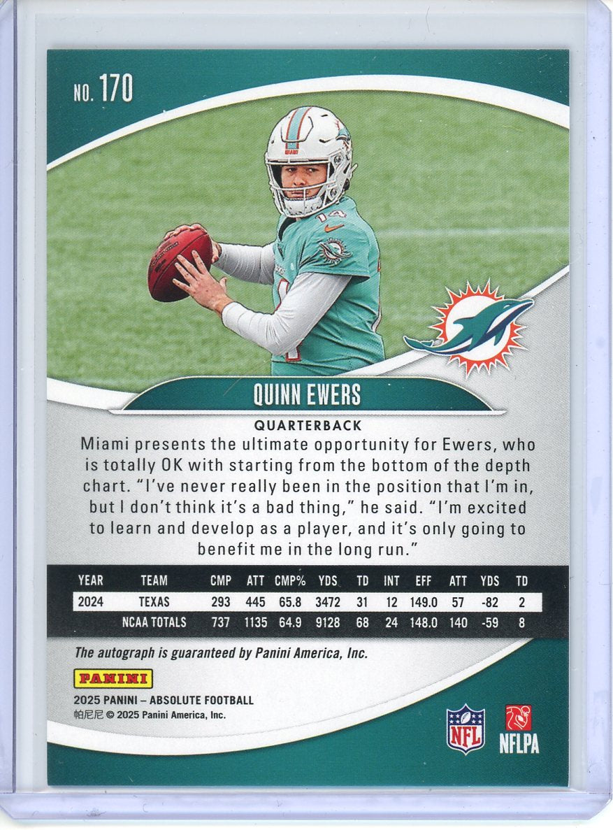 2025 Panini Absolute Quinn Ewers RC #170 Auto