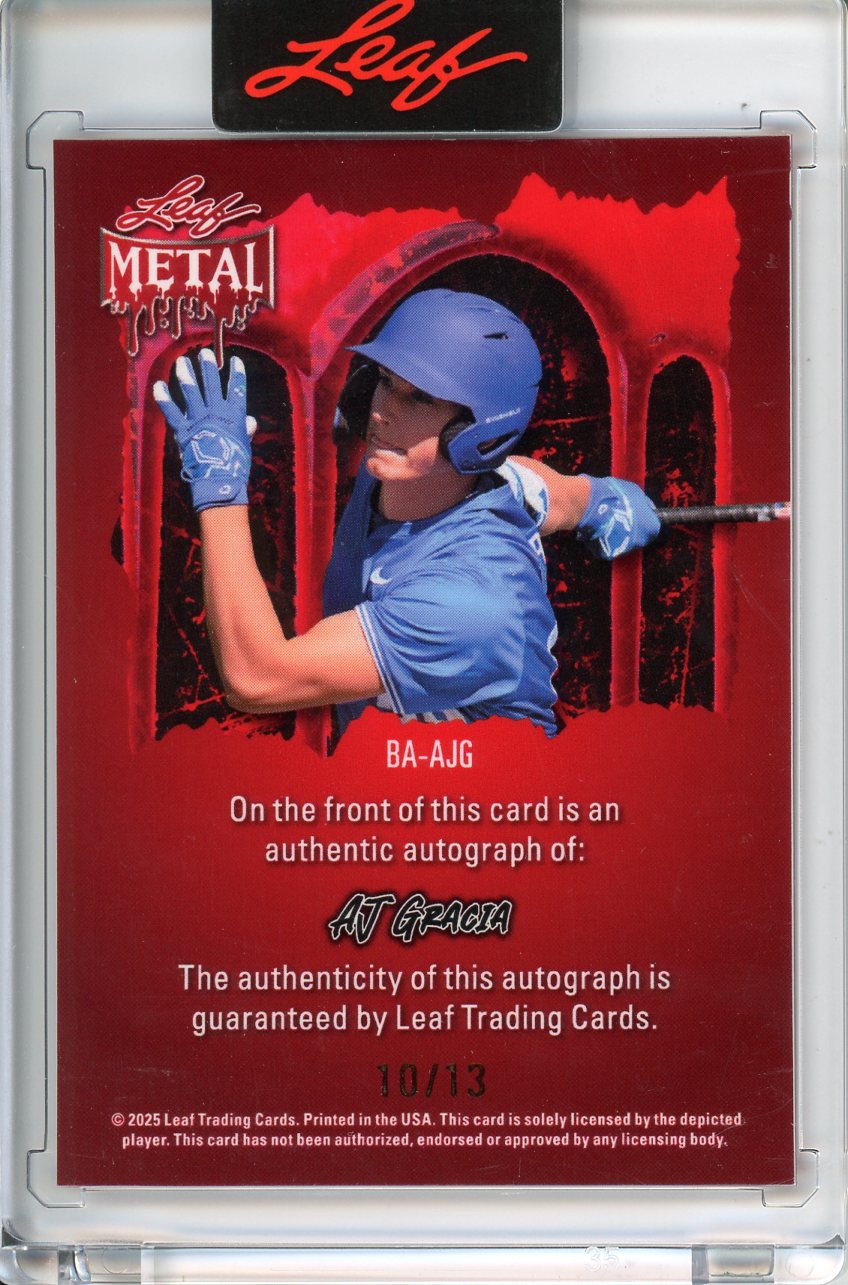 2025 Wild Card Metal Halloween AJ Gracia Autograph 10/13