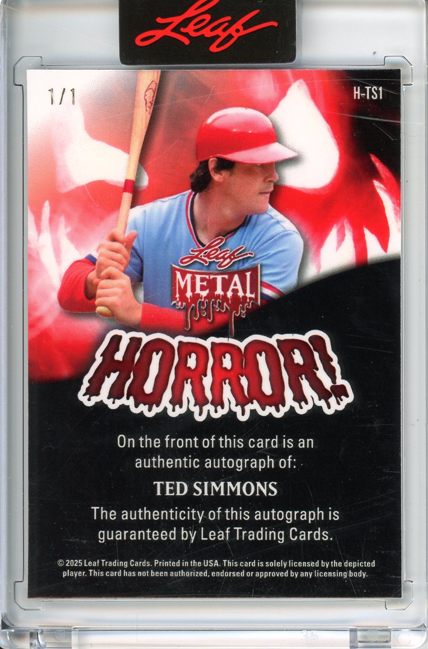 2025 Wild Card Metal Halloween Ted Simmons Autograph 1/1
