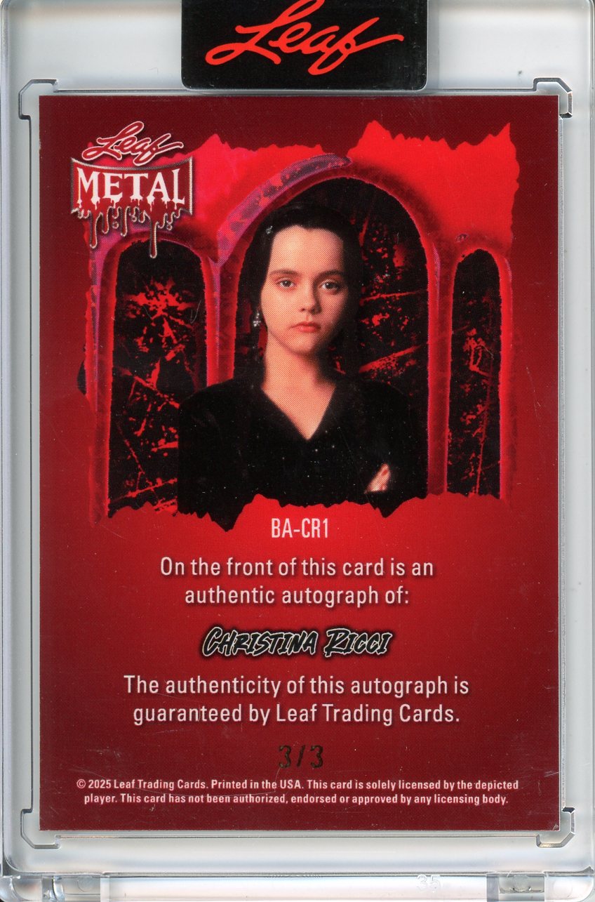 2025 Wild Card Metal Halloween Christina Ricci Autograph 3/3