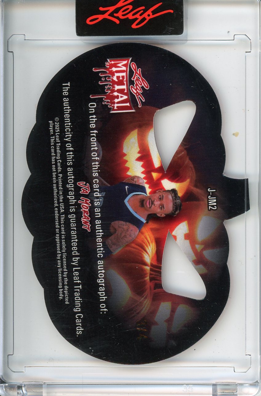 2025 Wild Card Metal Halloween JA Morant Autograph 3/4 Jack-O-Lantern