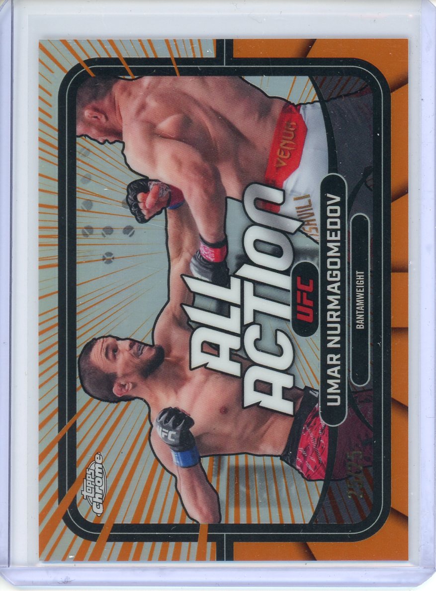 2026 Topps Chrome UFC Umar Nurmagomedov All Action /25 Orange Refractor AA-31